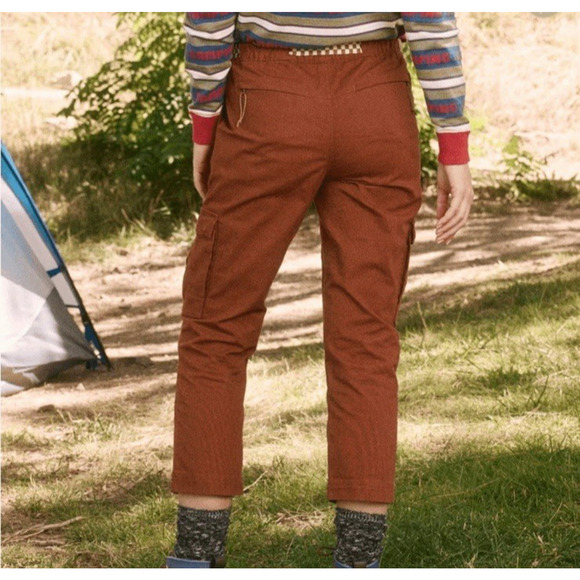 The Great + Eddie Bauer The Canvas Hiking Cargo Pants Womens 4 Rust Belted Crop - Picture 2 of 12